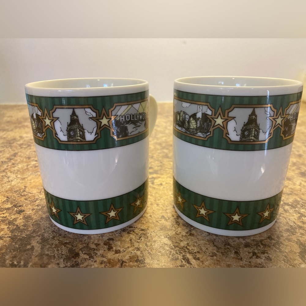 Tiffany mugs x2 featuring famous landmarks